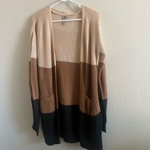 Misia Tan and Black Colorblock Cardigan
